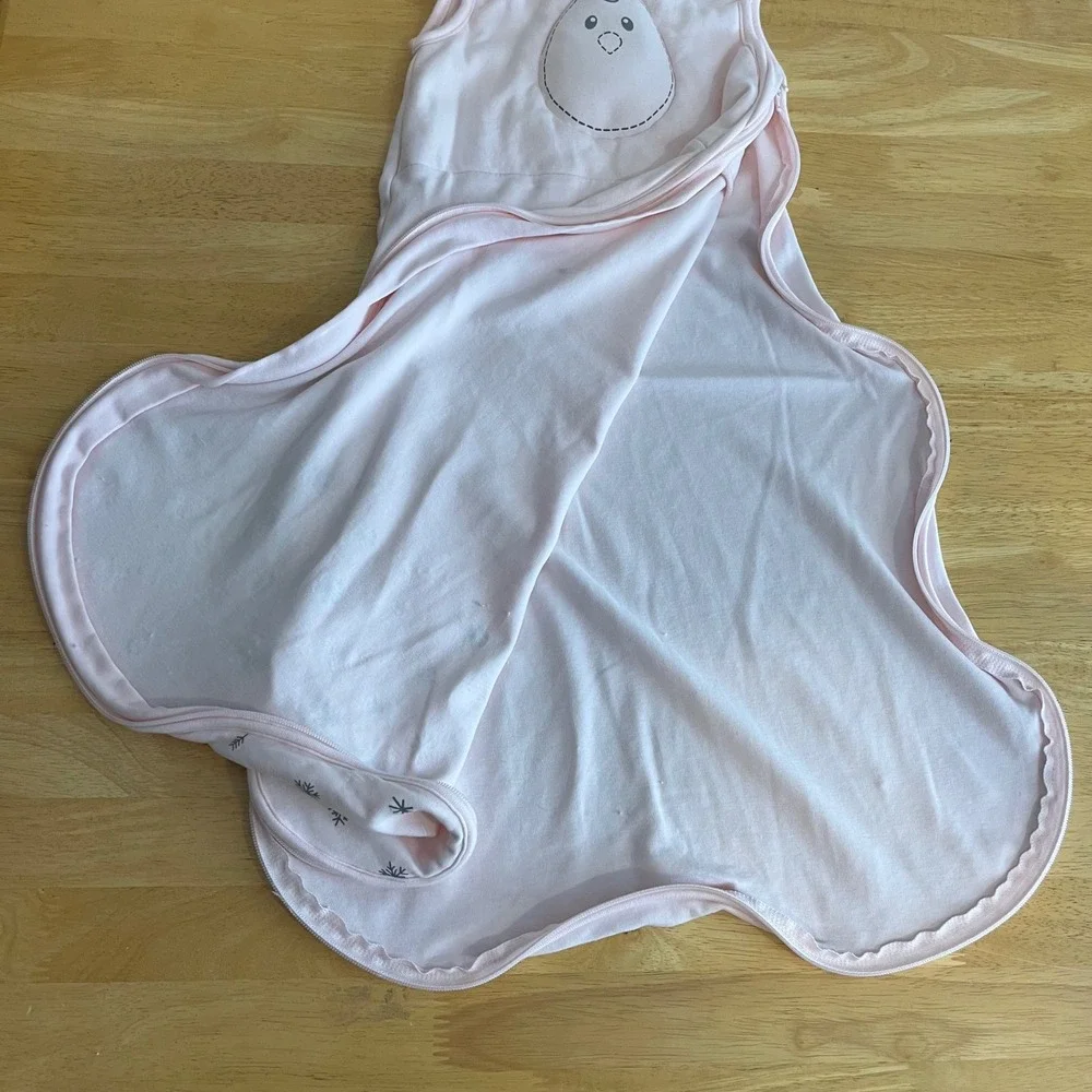 Nested Bean Zen Bag Pink Weighted Sleep Sack 0-6 Months Winter Snowflake Print